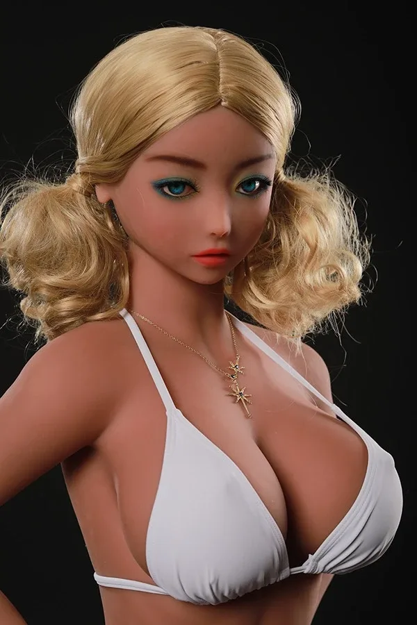 Blonde Curly Twin Ponytail Sex Doll Jayda 148cm view 3