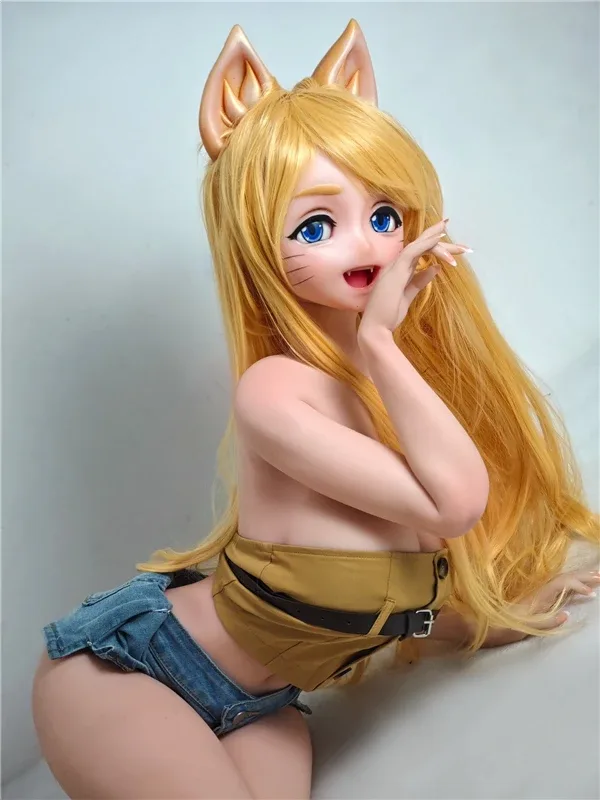 Cute Blonde Cat Animal Sex Doll Kako Motoko 148cm view 3