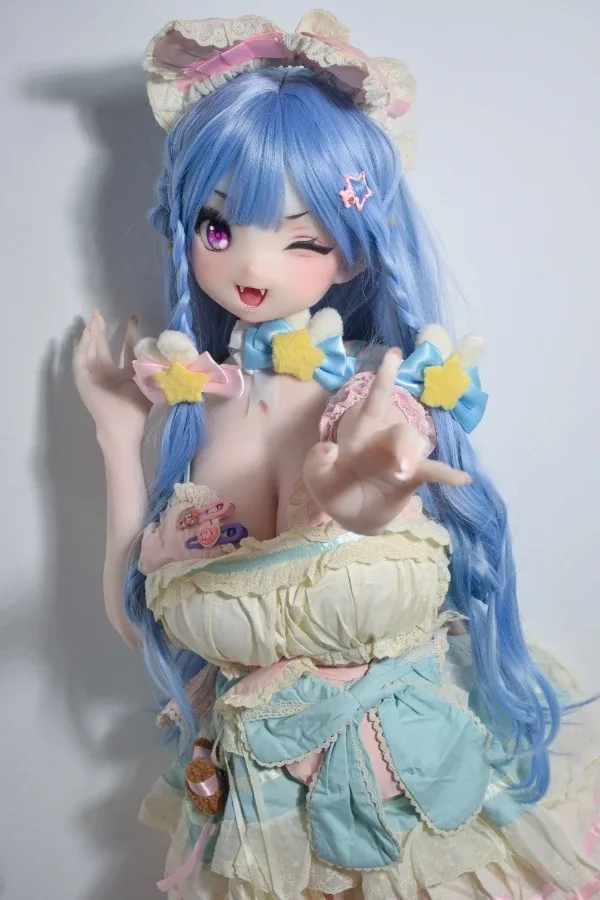 Super Cute Blue Long Hair Anime Sex Doll Takeuchi Yuki 148cm view 6