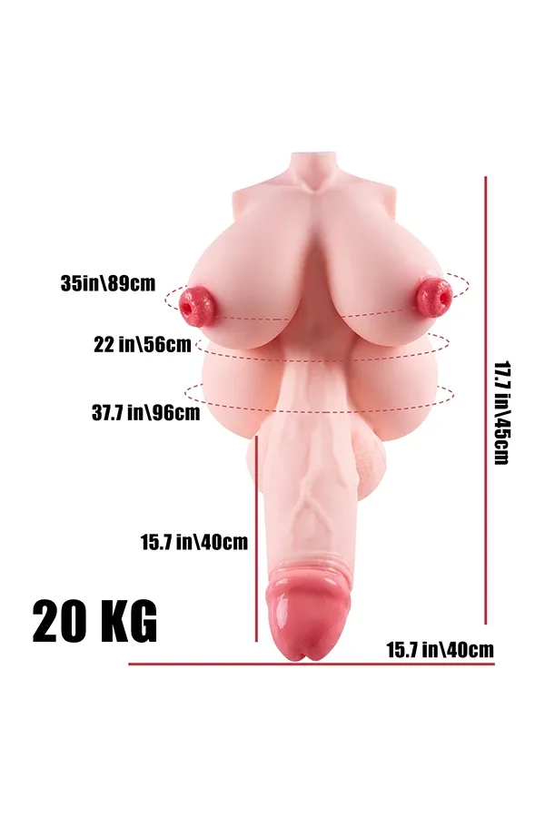 New Style Big Breast Futa Sex Doll Torso Tatum 45cm (Fuckable Boobs) view 3