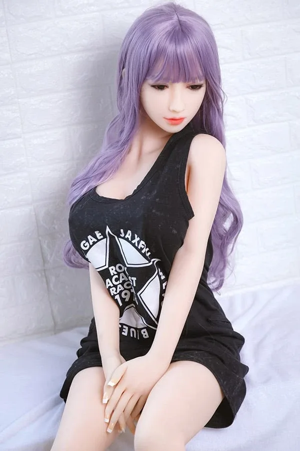 Asian Purple Haired Big Tits Realistic Sex Doll Annalee 158cm view 2