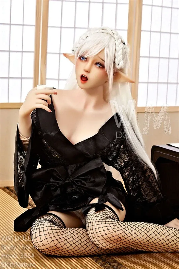 White Hair Open Mouth Elf Sex Doll Deanna 156cm