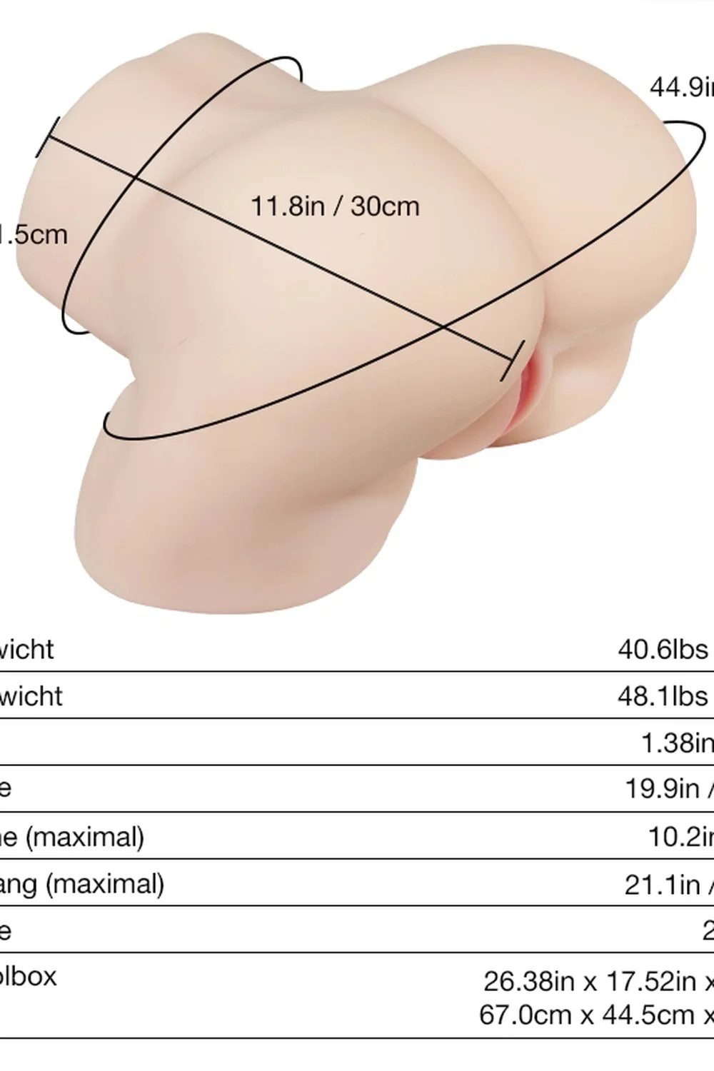 TPE 30cm/11.81″ 22kg/48.5lbs Sex Doll view 5