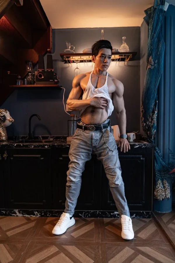 Lifelike Tall Asian Silicone Male Sex Doll Hogan 180cm view 5
