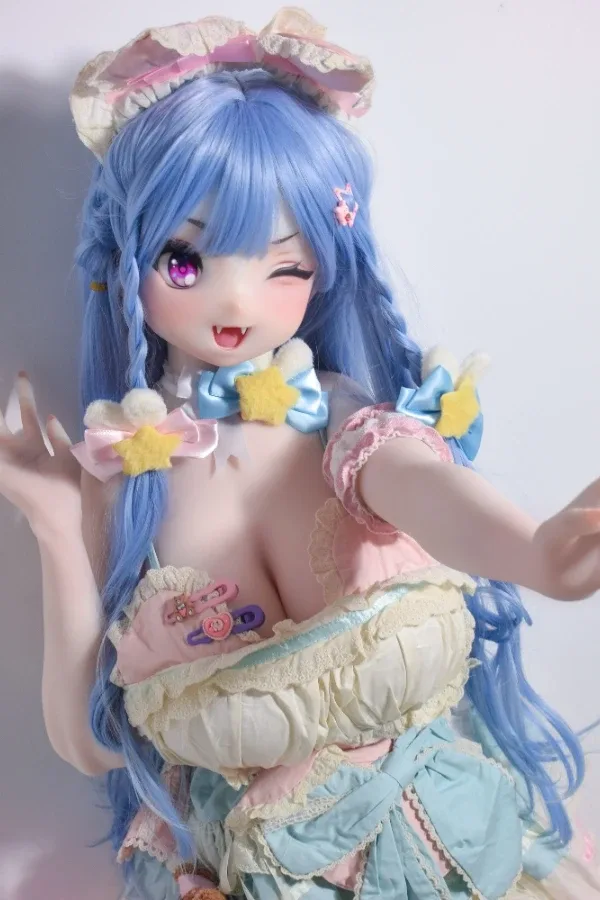Super Cute Blue Long Hair Anime Sex Doll Takeuchi Yuki 148cm view 4