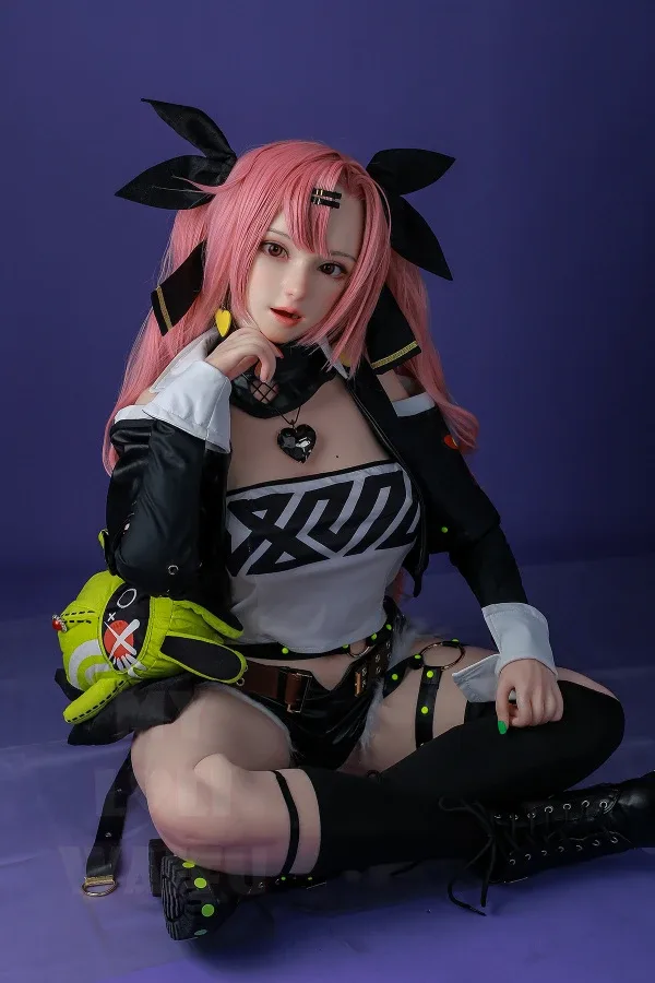 152cm E-cup Hentai Pink Hair Silicone Sex Doll Nicole, with ROS Head view 6
