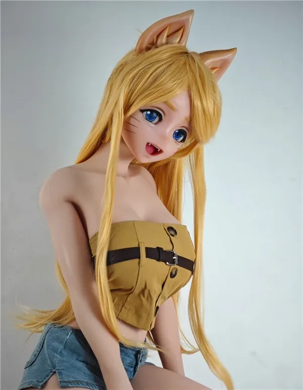 Cute Blonde Cat Animal Sex Doll Kako Motoko 148cm view 2