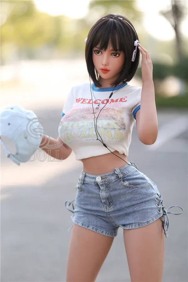Realistic Cute Black Short Hair Sex Doll Azalea 161cm view 6