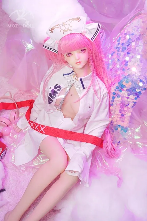 Pretty Pink Haired Nurse Sex Doll Lisa 145cm (Free Doll Same Clothes) view 3
