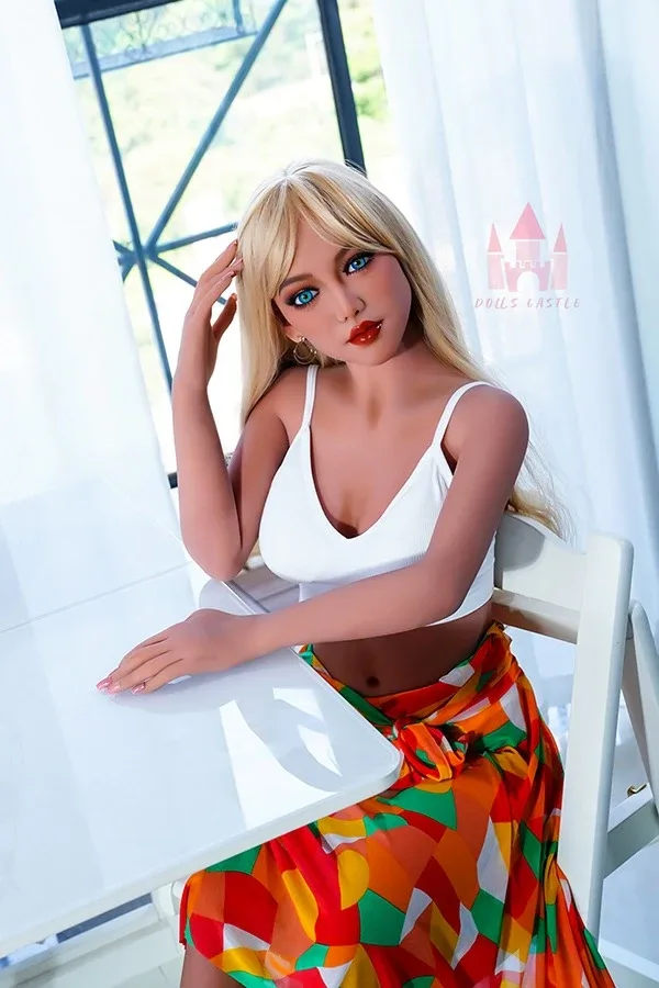 Real Life Small Boobs Blonde Sex Doll Megan 156cm view 6