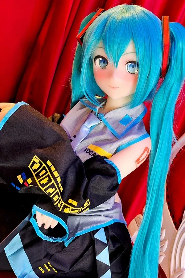 Blue Twin Ponytail Anime Sex Doll Hatsune Miku 145cm view 3