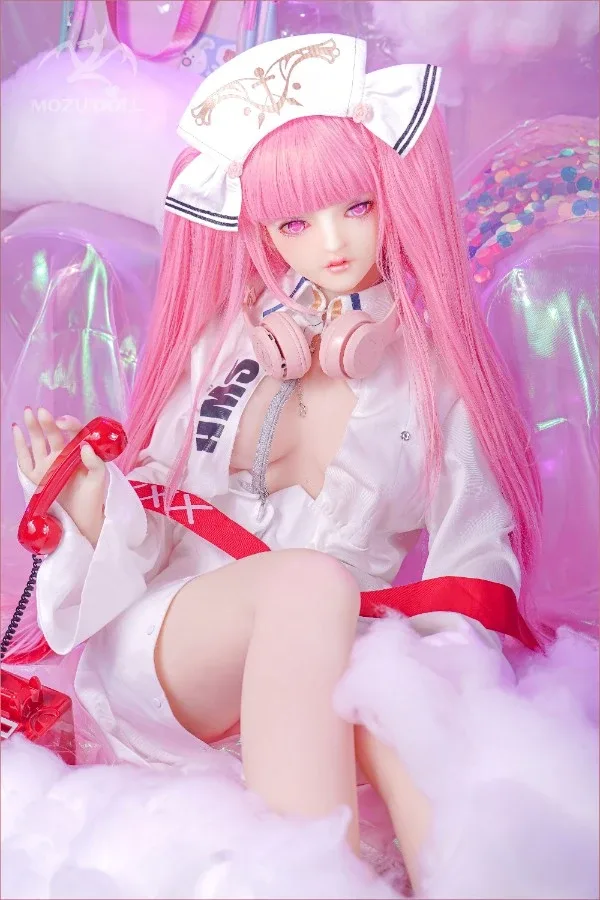 Pretty Pink Haired Nurse Sex Doll Lisa 145cm (Free Doll Same Clothes) view 2