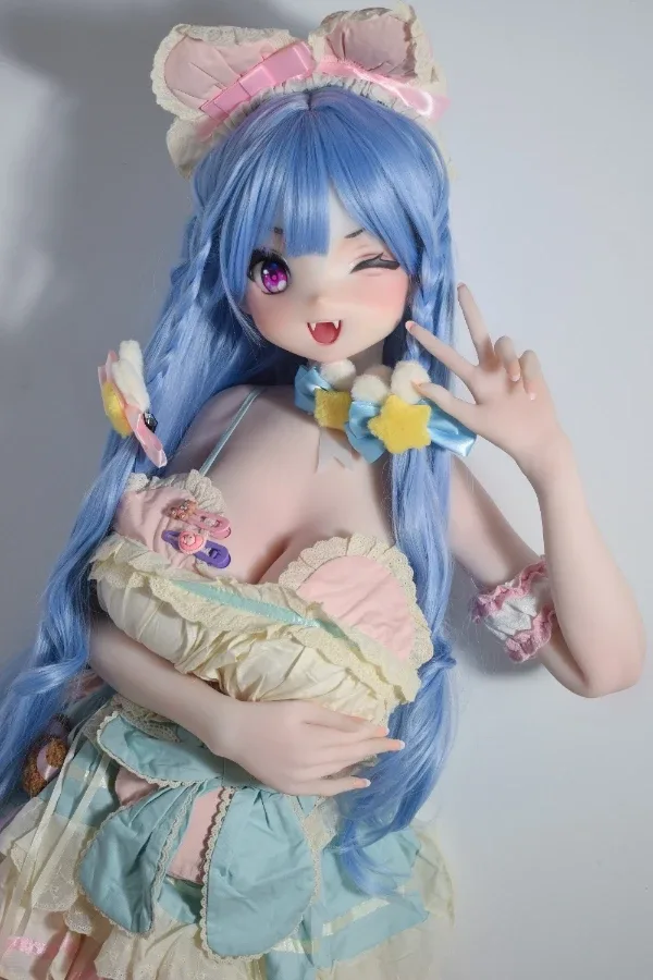 Super Cute Blue Long Hair Anime Sex Doll Takeuchi Yuki 148cm