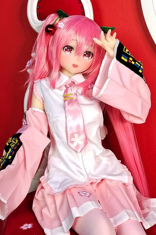 Super Cute Pink Twin Ponytail Anime Sex Doll Scout 145cm