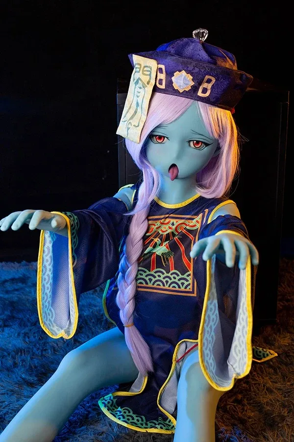 Cute Blue Skin Tone Zombie Sex Doll Kira 145cm view 4