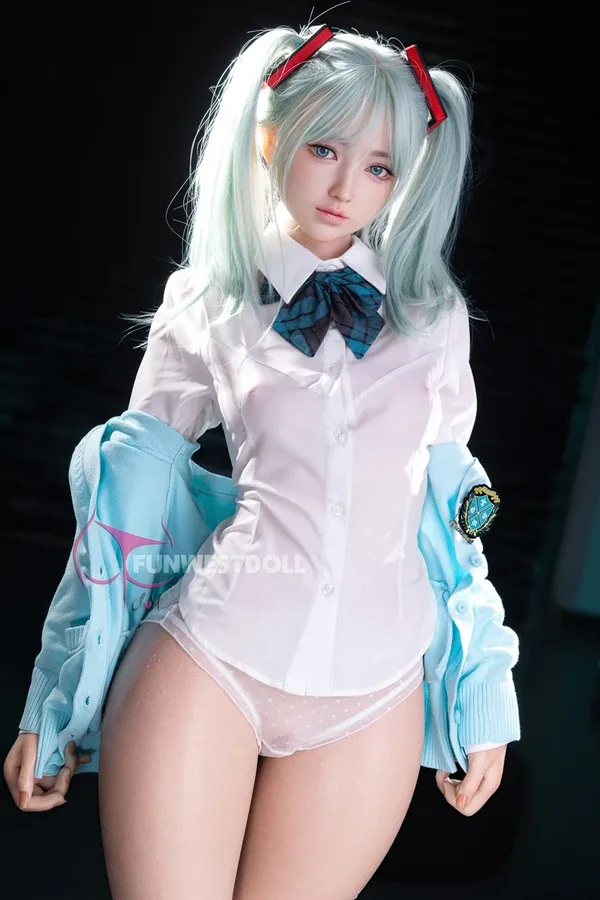 A Cup Big Butt Anime Hentai Silicone Sex Doll Amy 159cm (Real Skin Texture, Soft Head, Free Clothes)