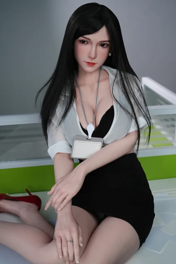 ▶ Free 2nd Head, Office Brunette Sex Doll Kaylee 160cm (Silicone Head Hair Transplant)