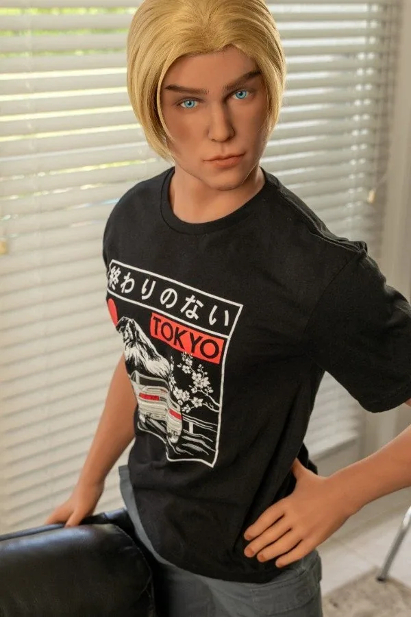 (Free Random 2nd Head, 2 Penis) Blonde Male Sex Doll Eric 170cm view 3