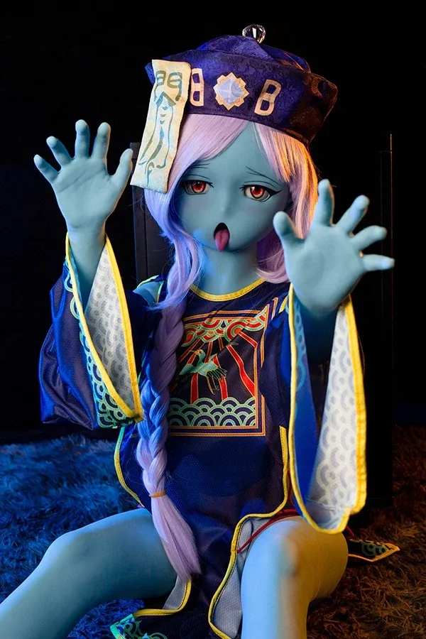 Cute Blue Skin Tone Zombie Sex Doll Kira 145cm view 2
