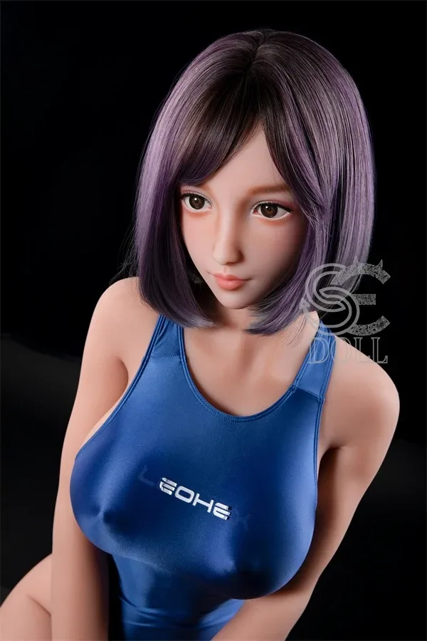 Lifelike Purple Hair Sex Doll Miki 161cm view 3