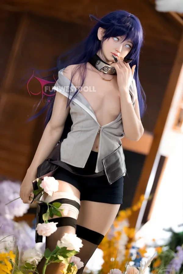 Silicone Anime Naruto Hinata Sex Doll 159cm Violet(Real Skin Texture, Soft Head, Free Clothes) view 3