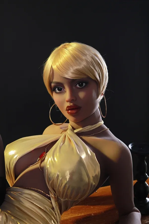 Busty Blonde African Sex Doll Tiana 158cm view 4