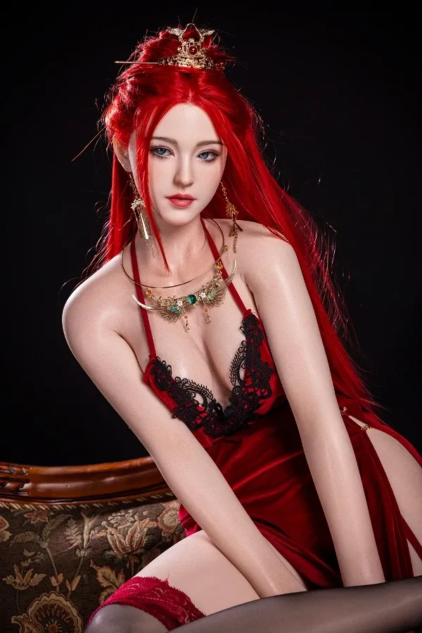 Sexy Fair Skin Redhead Silicone Sex Doll Dache Zheng 169cm