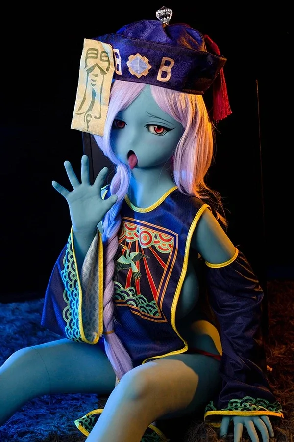 Cute Blue Skin Tone Zombie Sex Doll Kira 145cm view 5