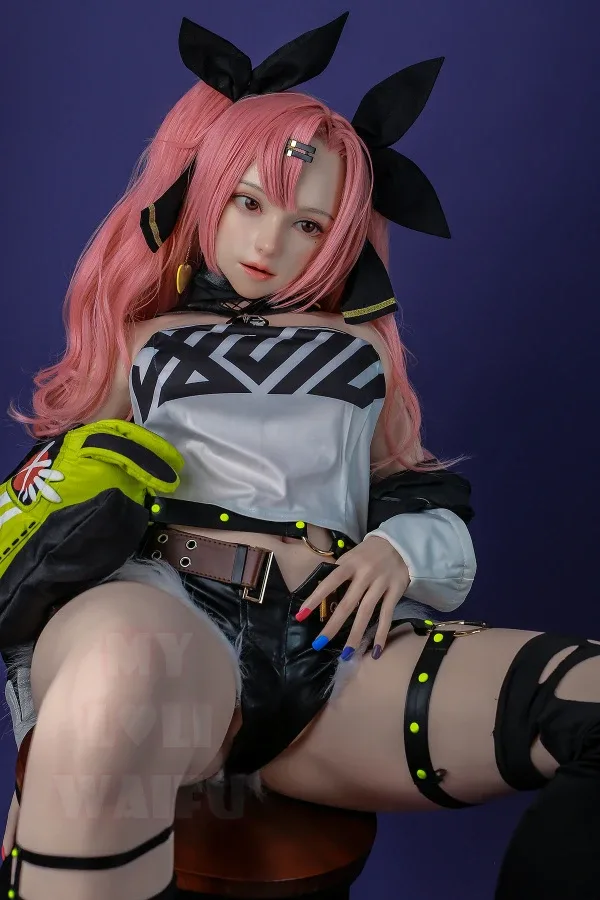 152cm E-cup Hentai Pink Hair Silicone Sex Doll Nicole, with ROS Head view 5