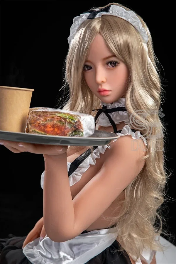 Realistic Blonde Maid Outfit Sex Doll Summer 161cm view 3