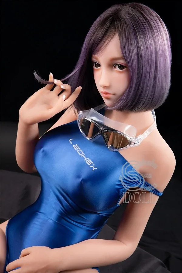 Lifelike Purple Hair Sex Doll Miki 161cm view 2