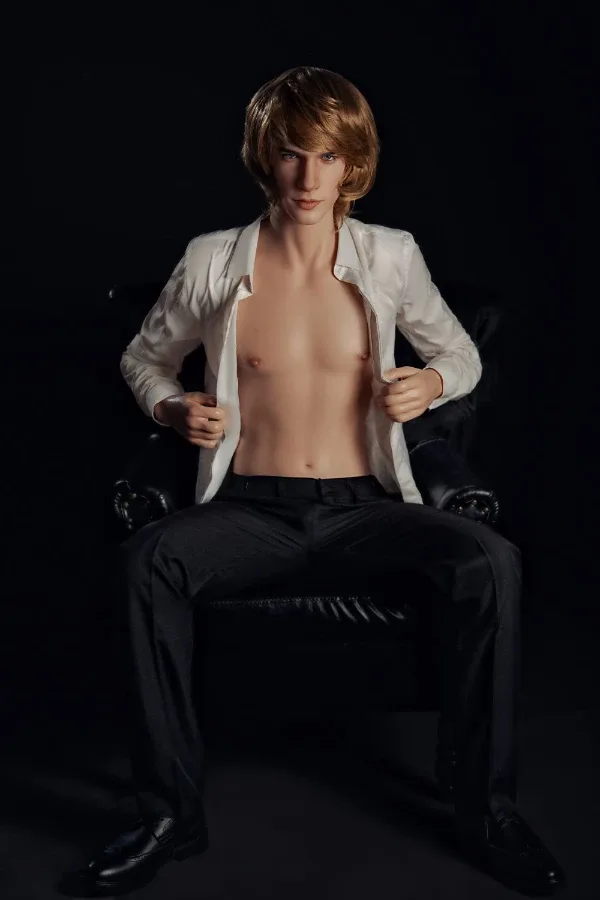 Handsome Elegant Blonde Silicone Male Sex Doll Richard 175cm (Movable Jaw With Oral Structure) view 6