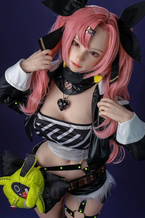 152cm E-cup Hentai Pink Hair Silicone Sex Doll Nicole, with ROS Head view 2