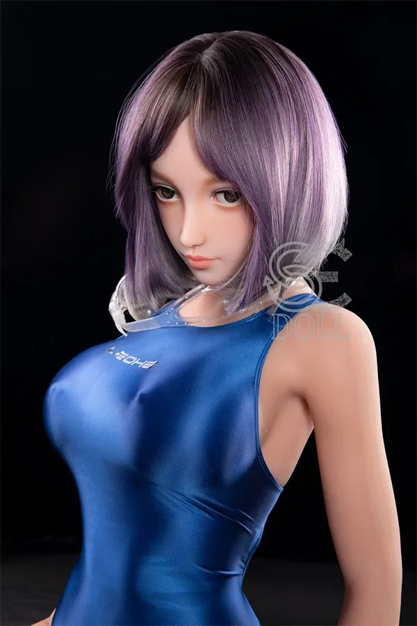 Lifelike Purple Hair Sex Doll Miki 161cm view 4