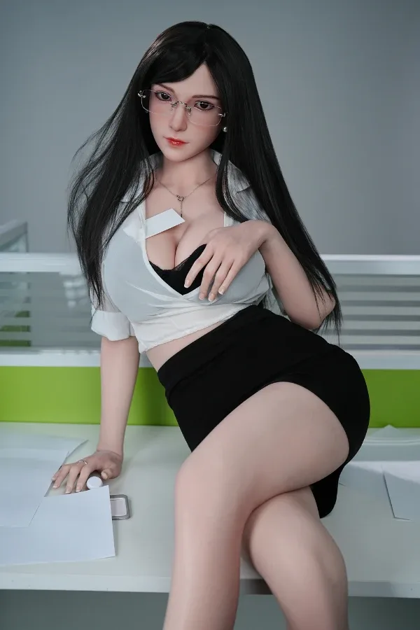 ▶ Free 2nd Head, Office Brunette Sex Doll Kaylee 160cm (Silicone Head Hair Transplant) view 5
